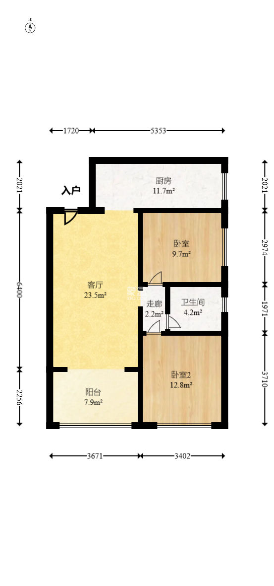 湘楚华庭  2室2厅1卫    53.0万