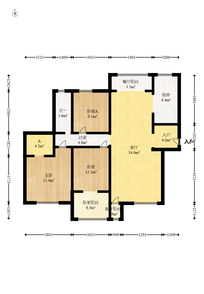 鹏基诺亚山林 3室2厅2卫 85.9万 鹏基诺亚山林 3室2厅2卫 85.9万户型图