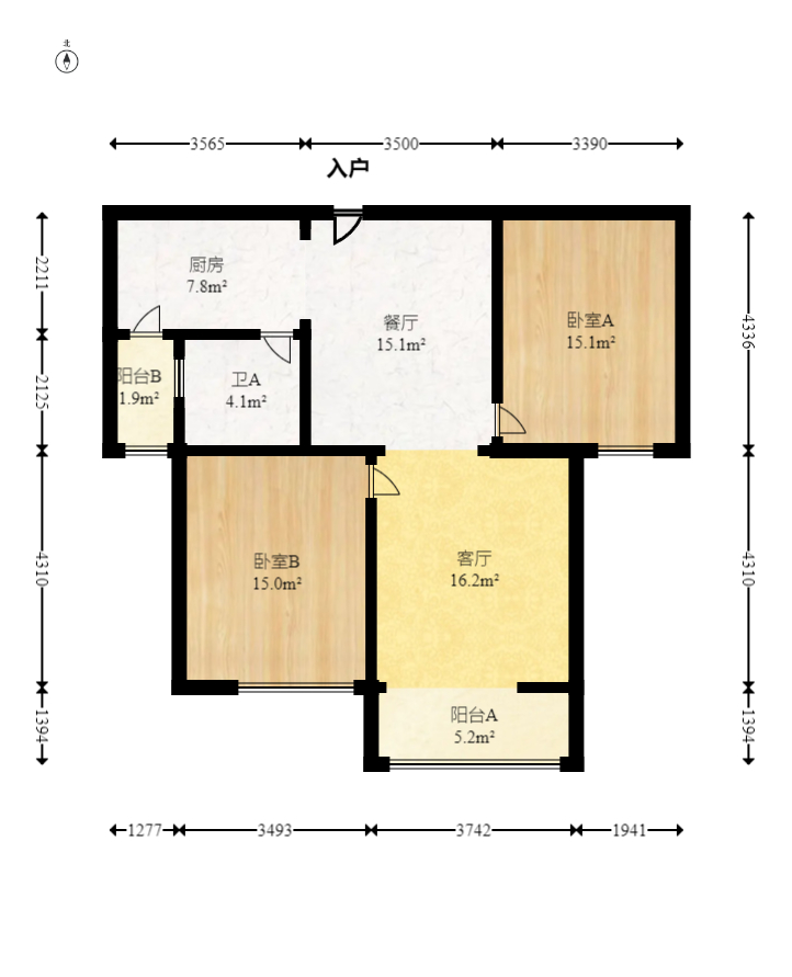 德庆水韵山城 2室2厅1卫 45.8万 德庆水韵山城 2室2厅1卫 45.8万户型图