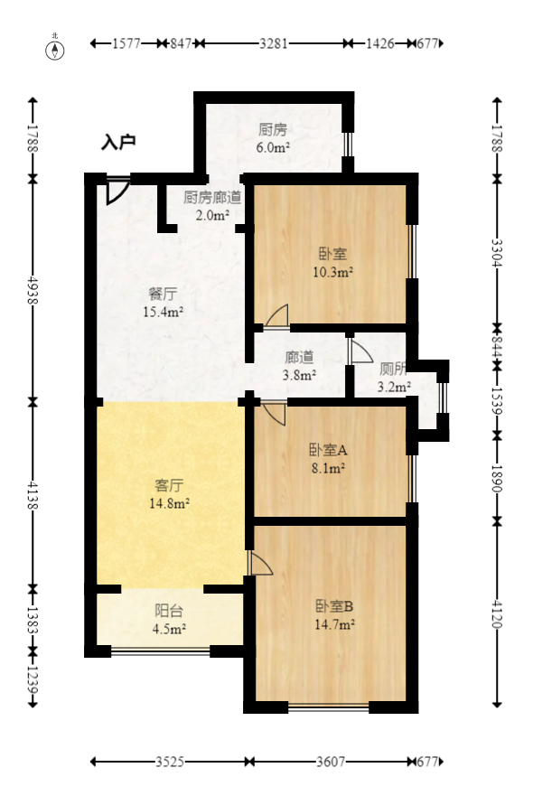 洋湖18克拉(旷远洋湖18克拉)  3室2厅1卫    99.0万 洋湖18克拉(旷远洋湖18克拉)  3室2厅1卫    99.0万户型图