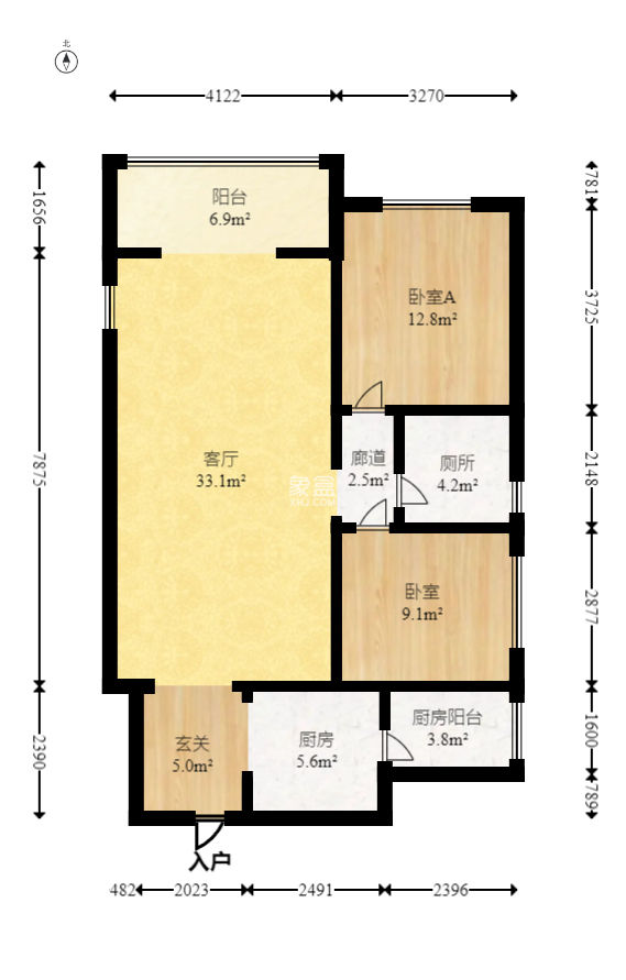 阳光100三期  2室2厅1卫    81.0万