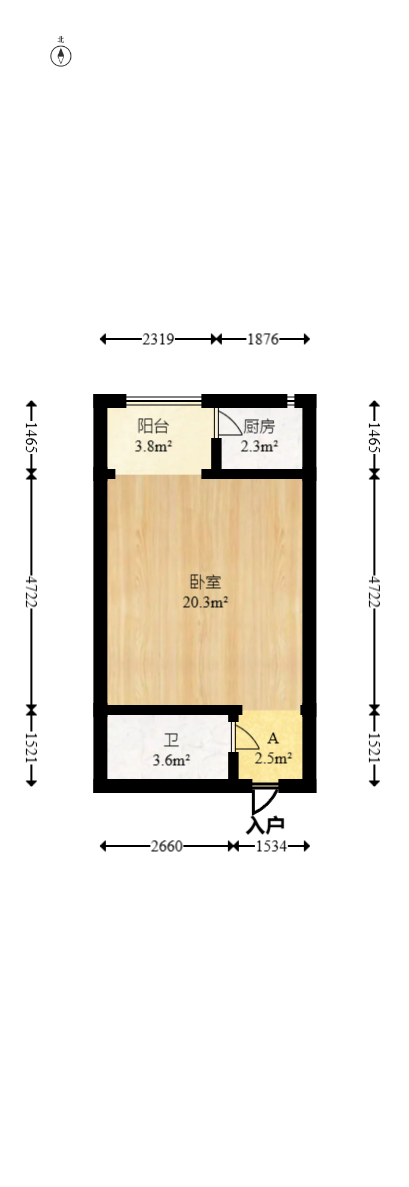 博林金谷  1室1厅1卫   28.00万室内图1