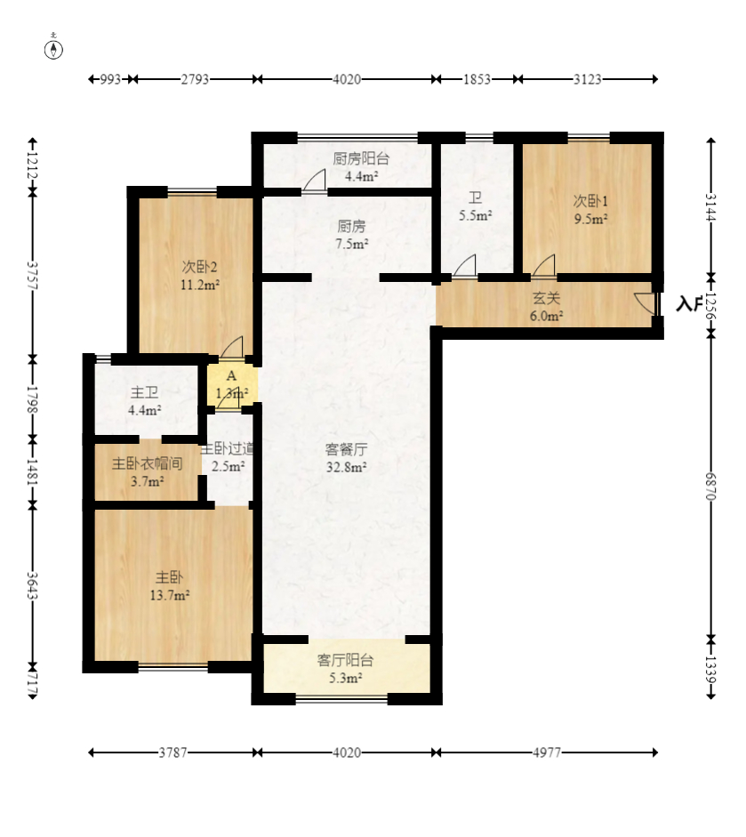 恒基旭辉湖山赋  4室2厅2卫   92.00万室内图1