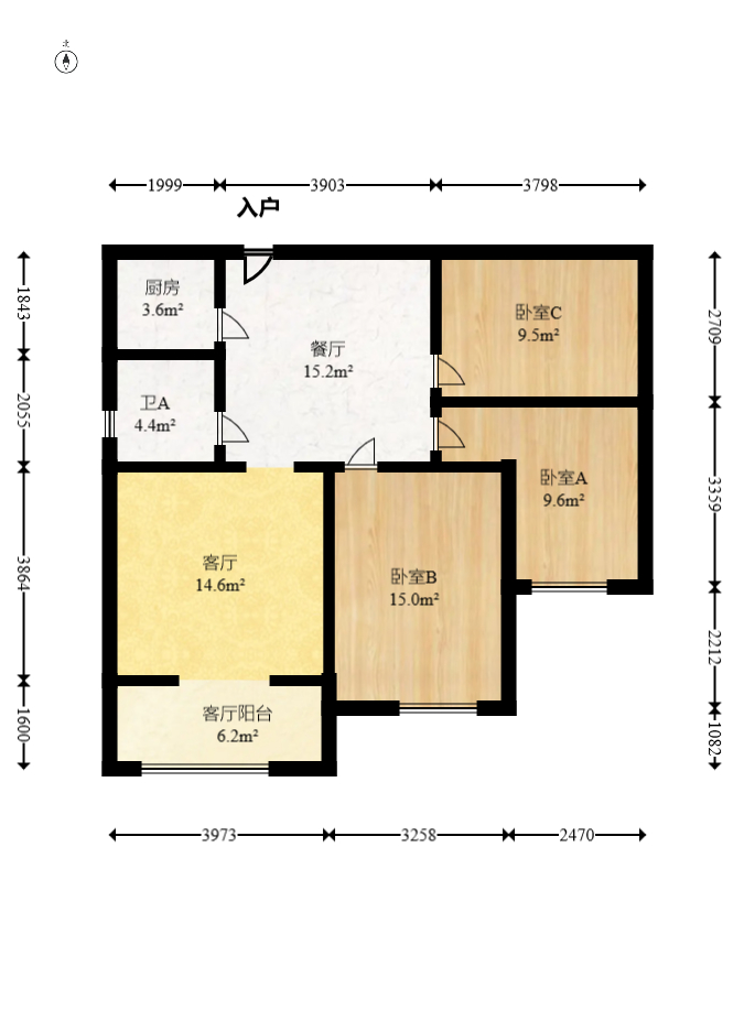 阳光丽城一期  3室2厅1卫    102.0万 阳光丽城一期  3室2厅1卫    102.0万户型图
