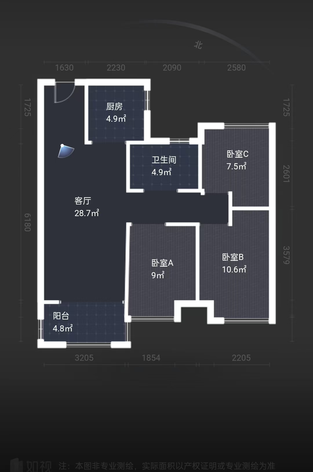 东部美的城 3室2厅1卫 41.0万 东部美的城 3室2厅1卫 41.0万室内图