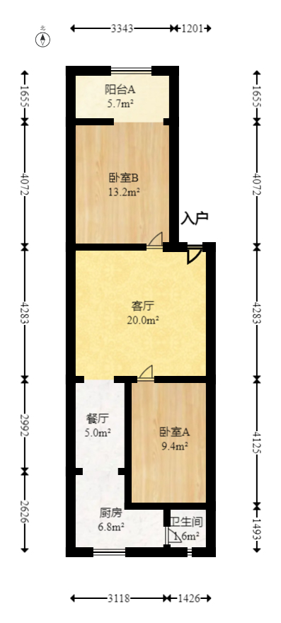 西湖新村  2室1厅1卫   45.00万室内图1