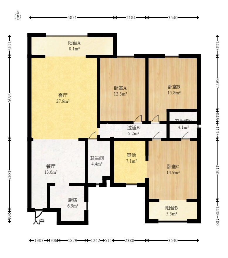 森宇佳园  4室2厅2卫   95.00万
