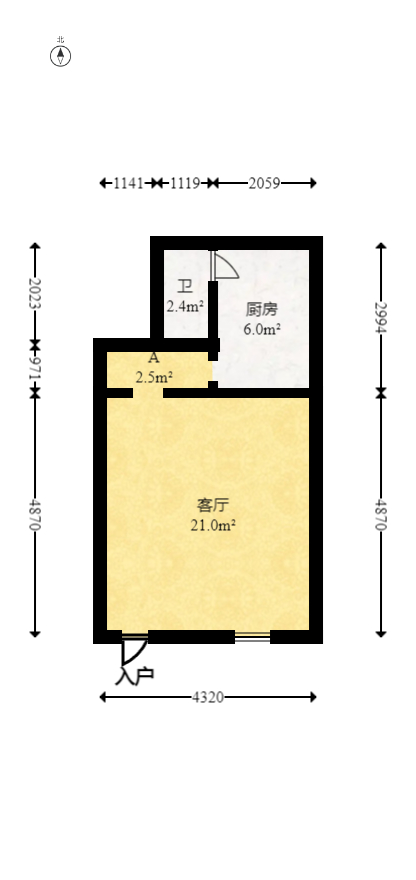 姚正街散盘  2室3厅2卫    72.0万室内图1