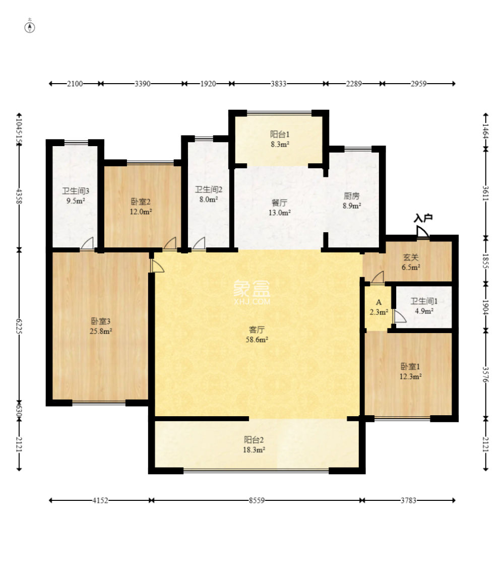 越秀湘江星汇城一期  4室2厅2卫    205.0万