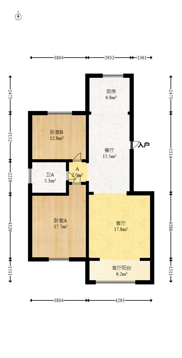 谷山乐园  2室2厅1卫   60.50万室内图1