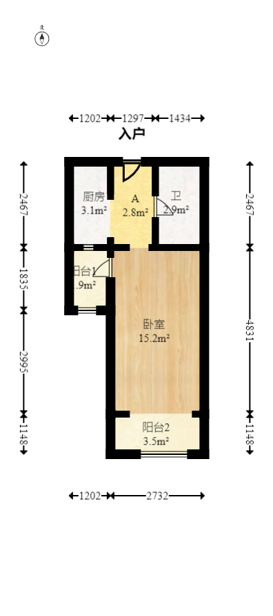 康斯丹郡（融程领秀佳园）  3室2厅1卫   88.00万室内图1