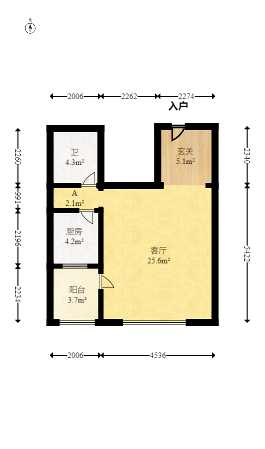 北城天籁  1室1厅1卫    25.0万 北城天籁  1室1厅1卫    25.0万户型图