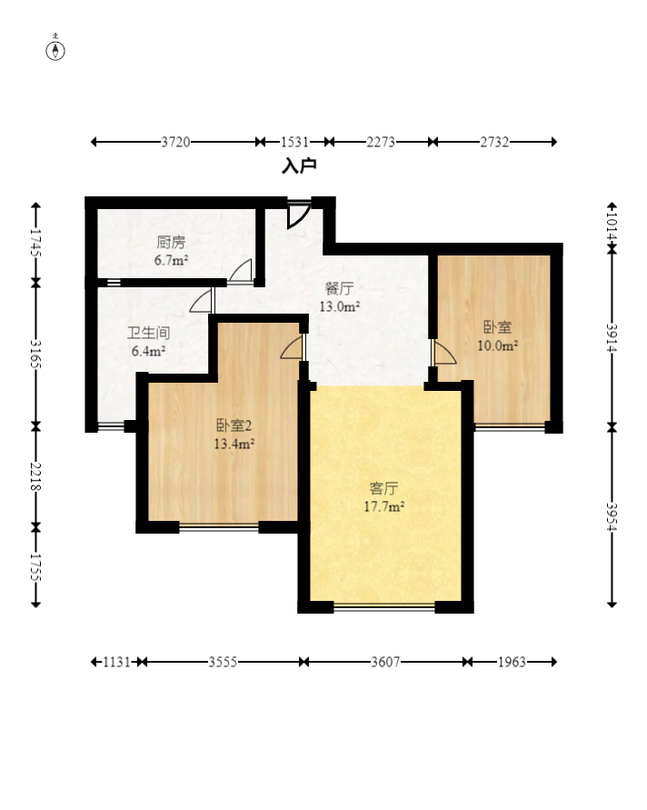 紫御江山 2室2厅1卫 68.0万 紫御江山 2室2厅1卫 68.0万户型图