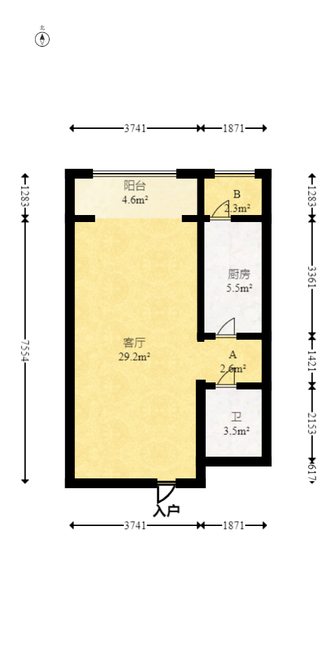 碧桂园威尼斯城  1室1厅1卫   32.00万室内图1