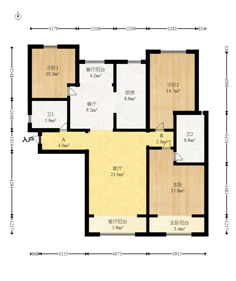 碧桂园威尼斯城 3室2厅2卫 88.0万 碧桂园威尼斯城 3室2厅2卫 88.0万户型图