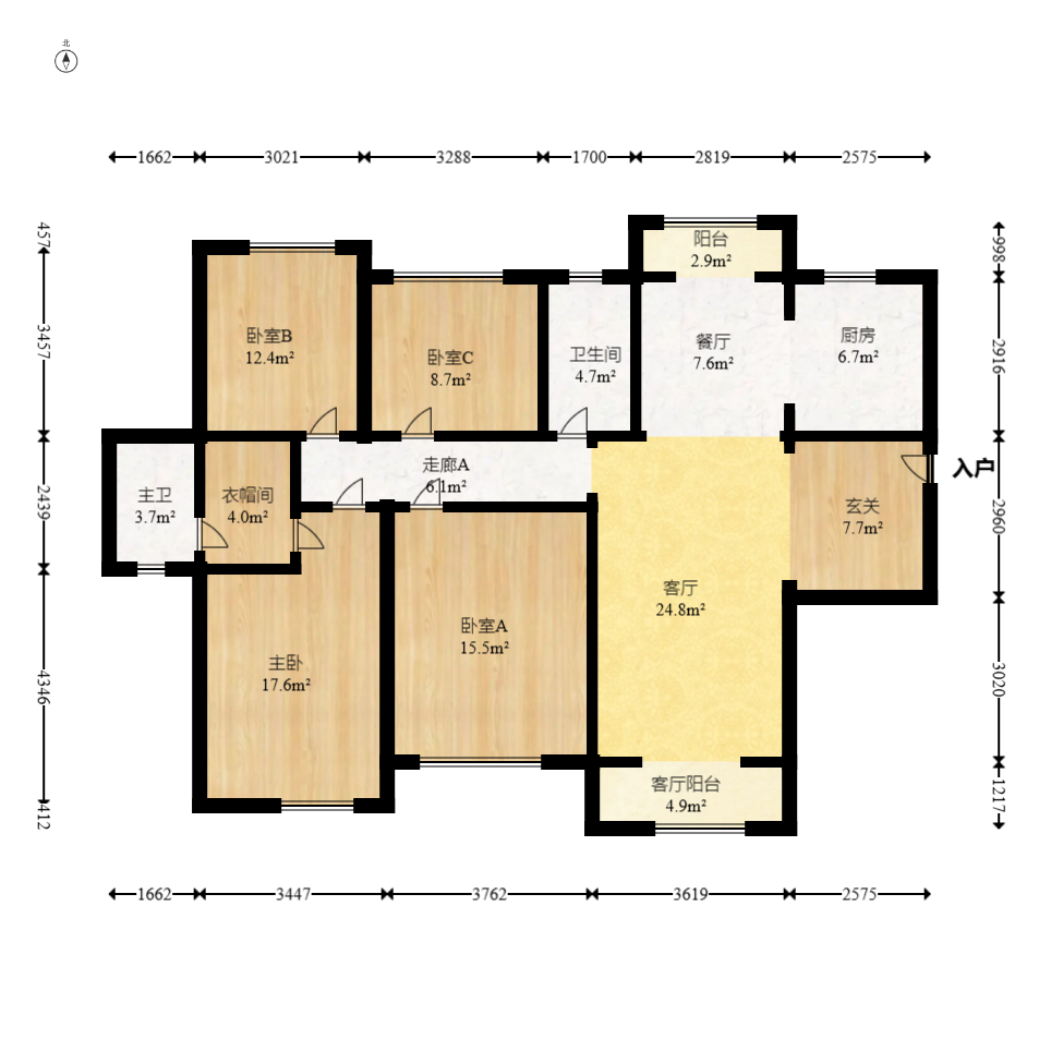 中信凯旋城(中信新城四期) 4室2厅2卫 120.0万 中信凯旋城(中信新城四期) 4室2厅2卫 120.0万户型图
