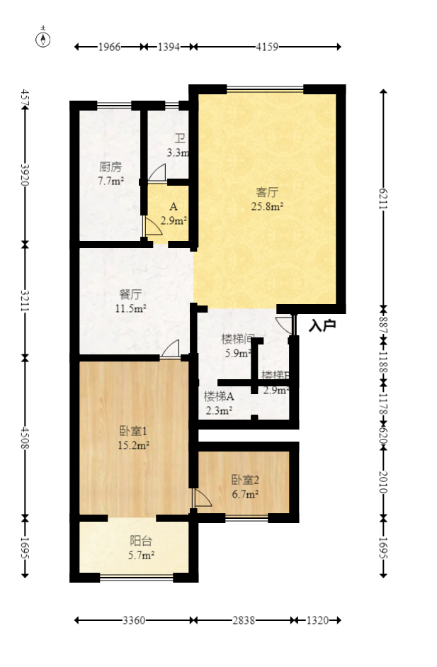 新世纪家园  4室2厅2卫   104.00万室内图1
