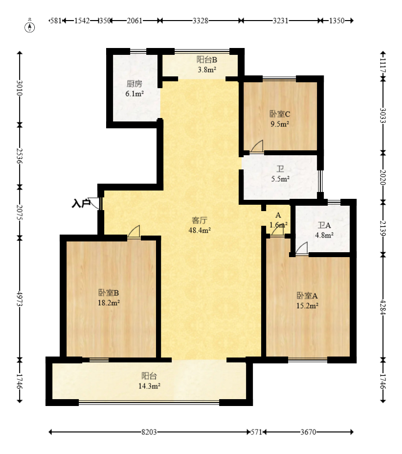 海林馨香雅苑  3室2厅2卫    110.0万 海林馨香雅苑  3室2厅2卫    110.0万户型图