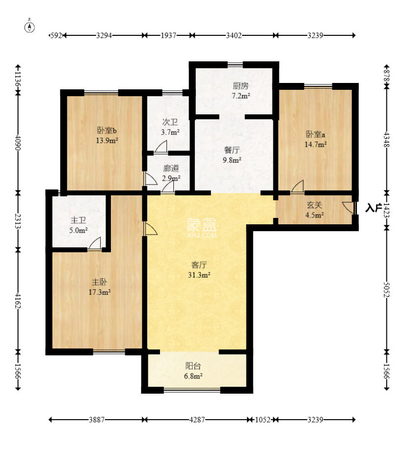山水英伦 3室2厅1卫 101.0万 山水英伦 3室2厅1卫 101.0万户型图