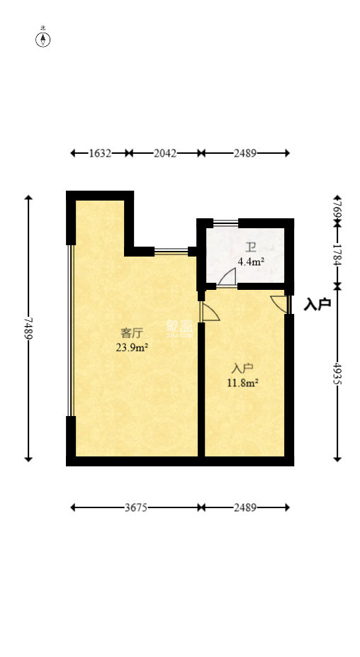 博雅例外  1室1厅1卫    33.8万