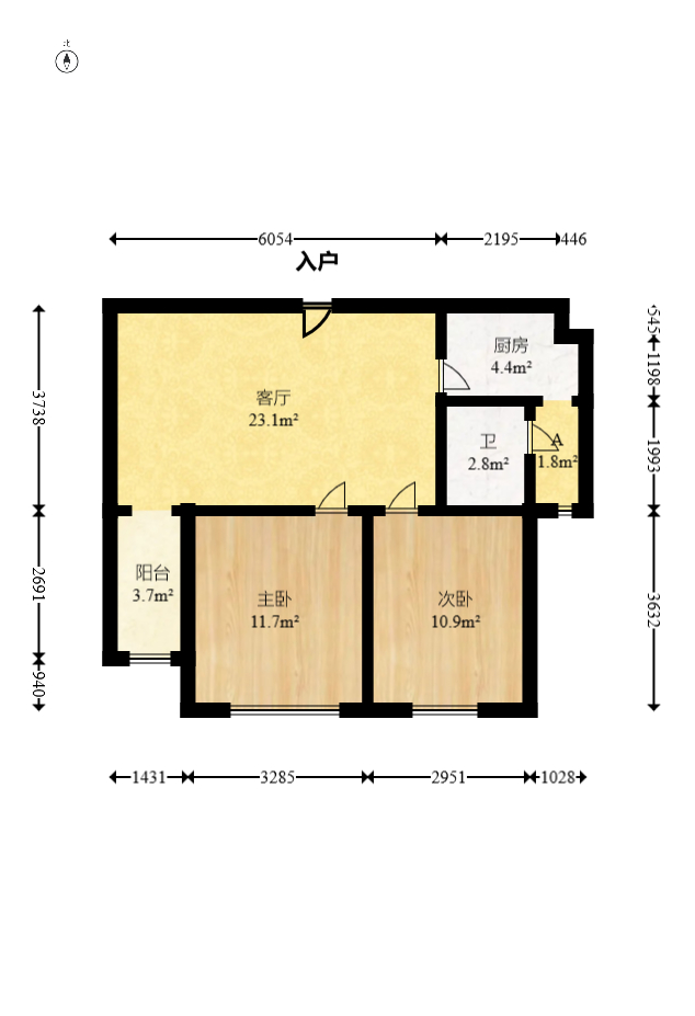 圆梦康乐城 2室2厅1卫 48.0万 圆梦康乐城 2室2厅1卫 48.0万户型图
