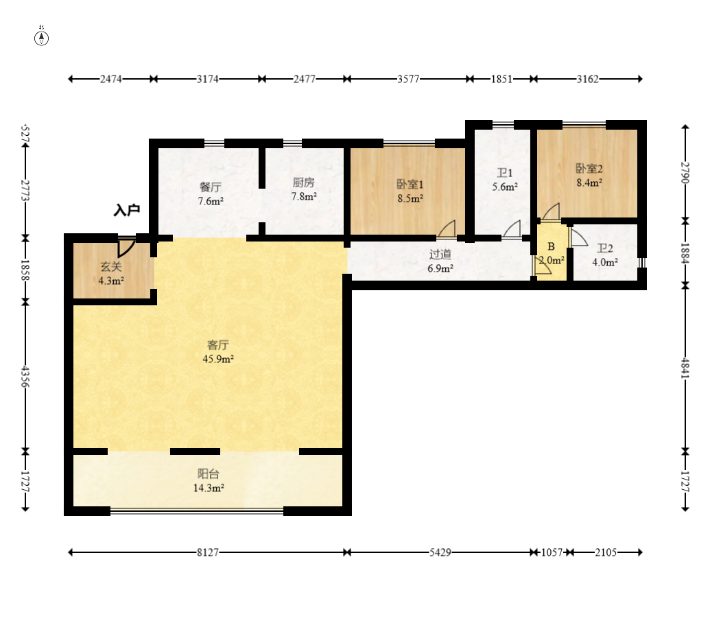 越秀湘江星汇城二期 4室2厅2卫 171.0万 越秀湘江星汇城二期 4室2厅2卫 171.0万户型图