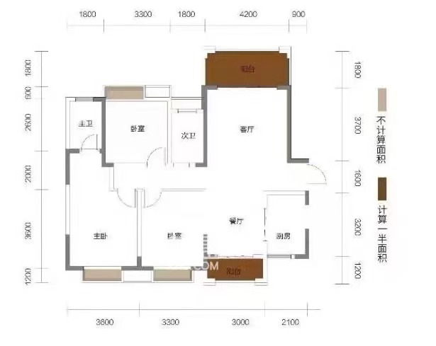 华晨藏龙湾 3室2厅2卫 56.0万 华晨藏龙湾 3室2厅2卫 56.0万室内图