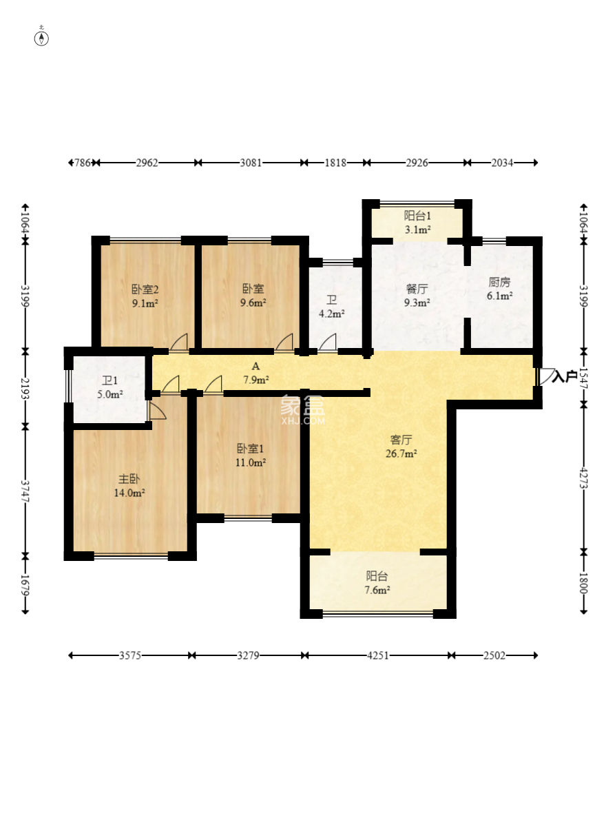 佳俊万家府  3室2厅1卫    112.0万