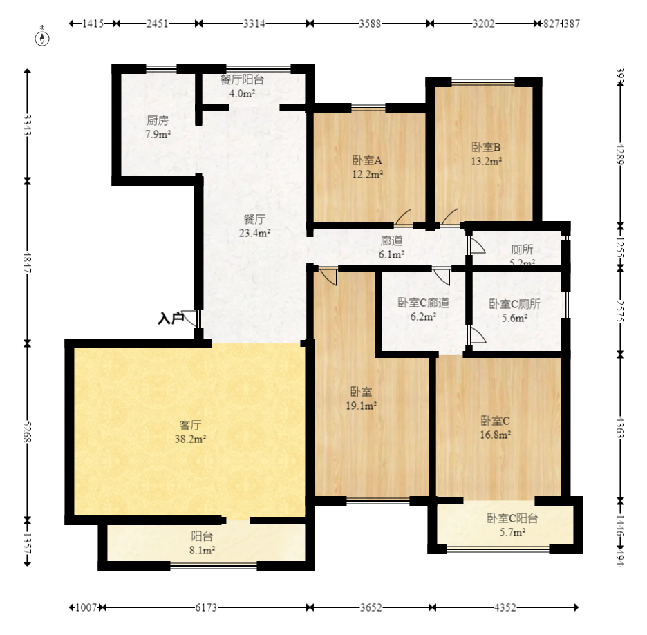 中天栖溪里  4室2厅2卫    350.0万 中天栖溪里  4室2厅2卫    350.0万户型图
