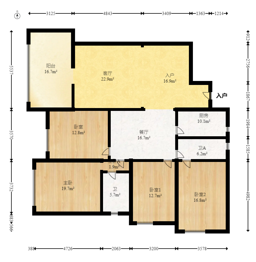 王府花园  4室2厅2卫   200.00万室内图1