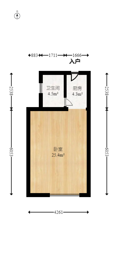 润和国际广场  1室1厅1卫   45.00万室内图1