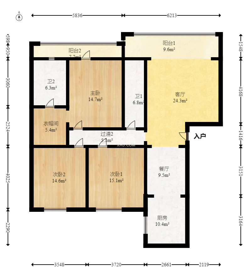 湘江北尚  3室2厅2卫    110.0万