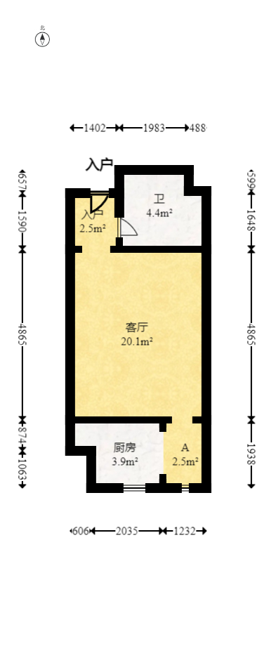 未来漫城  1室1厅1卫   28.60万室内图1