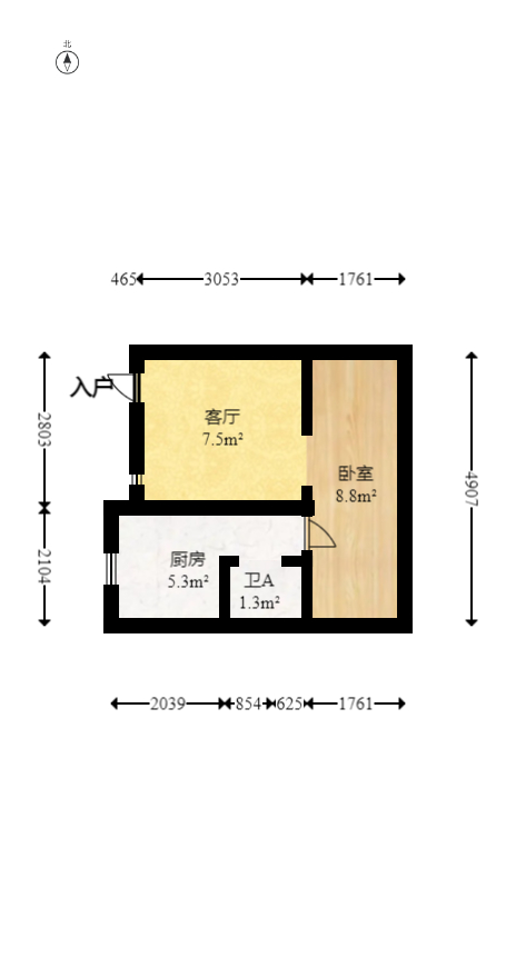 麓山国际实验学校教师公寓宿舍  2室1厅1卫   18.00万室内图1