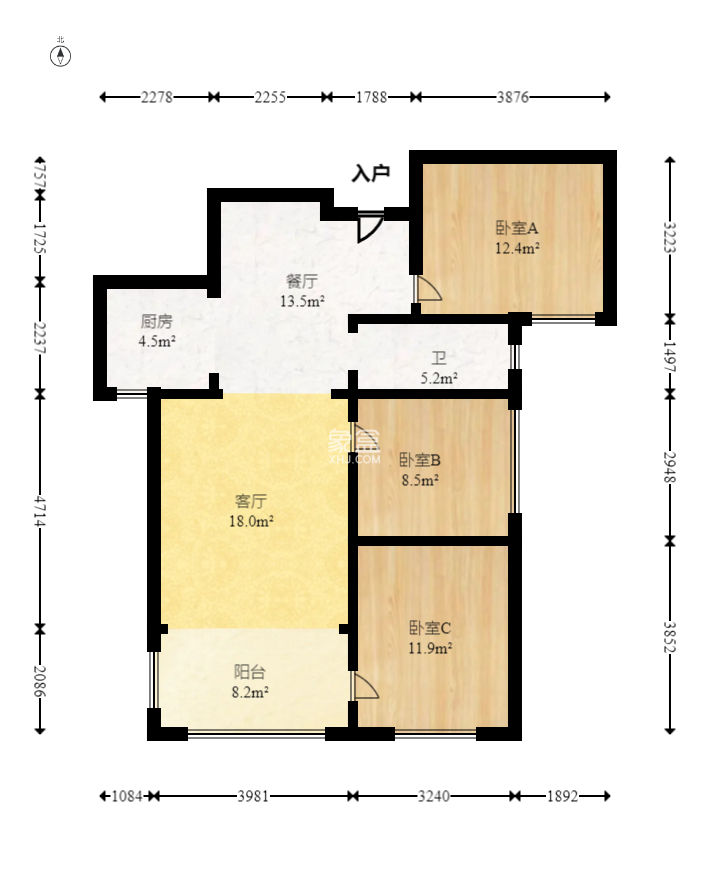 丽发新城  3室2厅1卫    60.8万