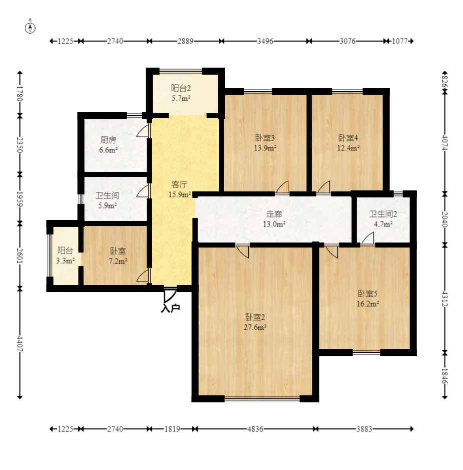 增辉凯旋帝景 3室2厅2卫 44.8万 增辉凯旋帝景 3室2厅2卫 44.8万户型图