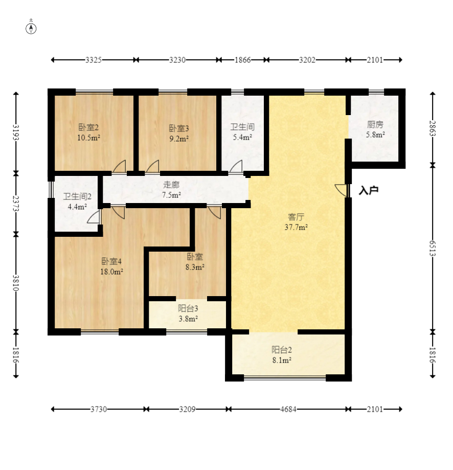 旭辉汇樾城 4室2厅2卫 114.0万 旭辉汇樾城 4室2厅2卫 114.0万户型图