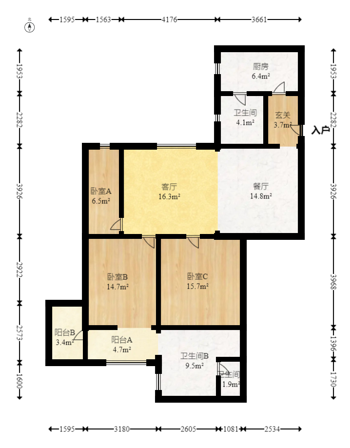 省财政厅宿舍  2室2厅2卫   138.00万室内图1