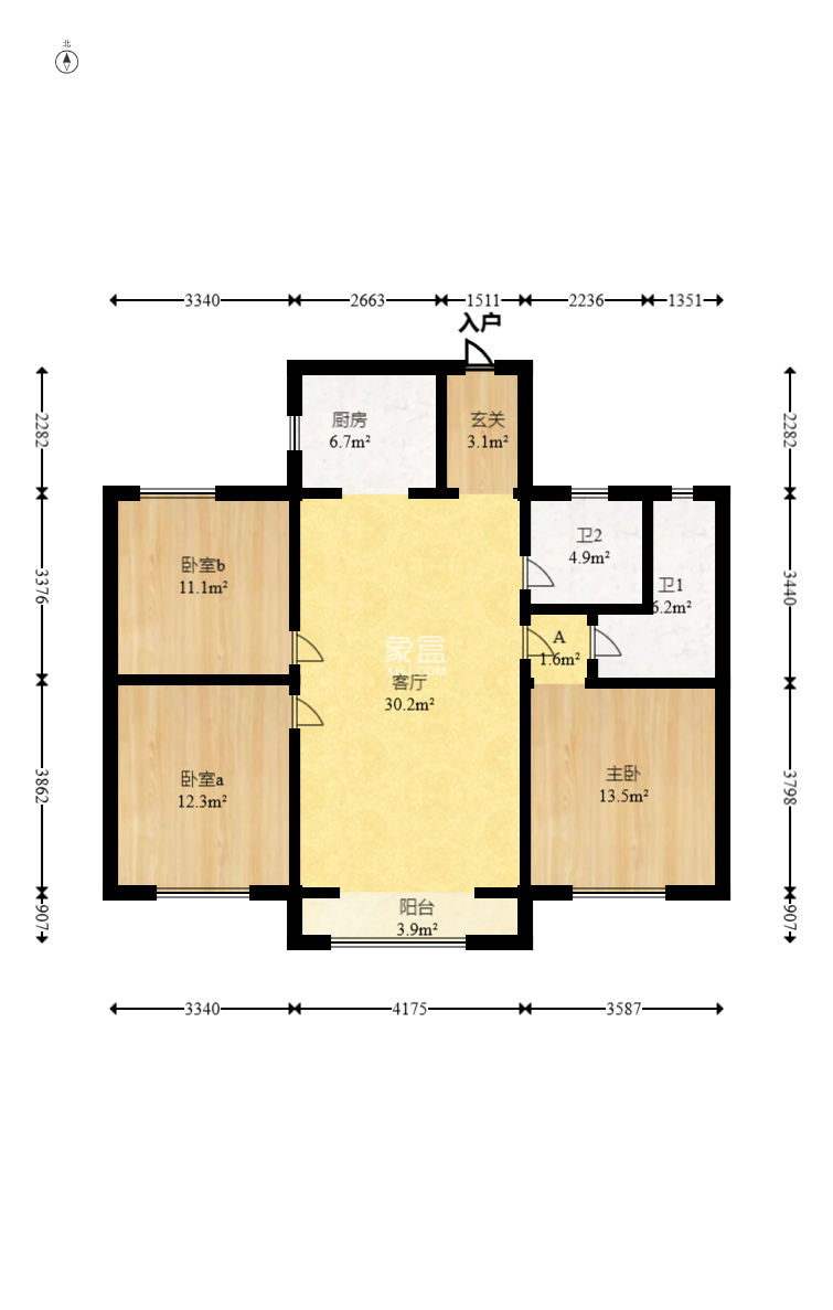 春暉花園  3室2廳1衛(wèi)   65.00萬
