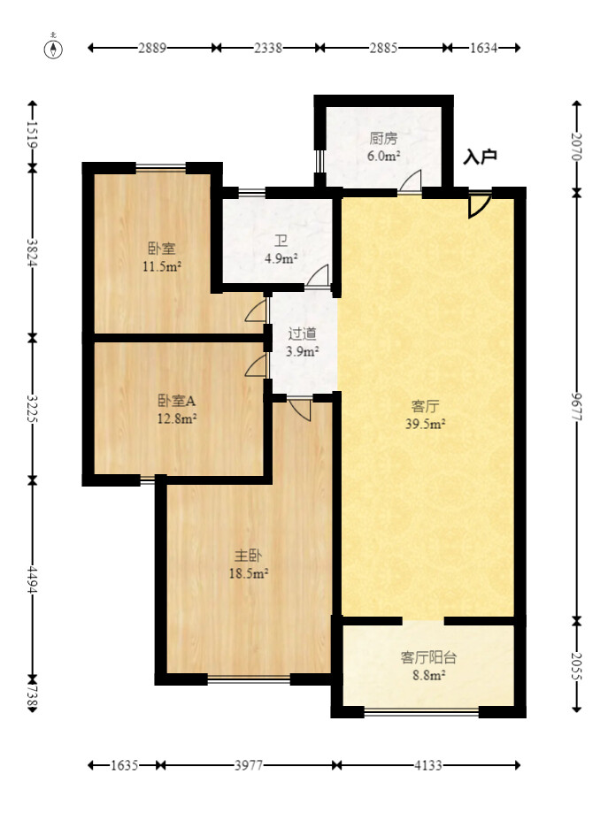 紫晶城 3室2厅1卫 56.8万 紫晶城 3室2厅1卫 56.8万户型图