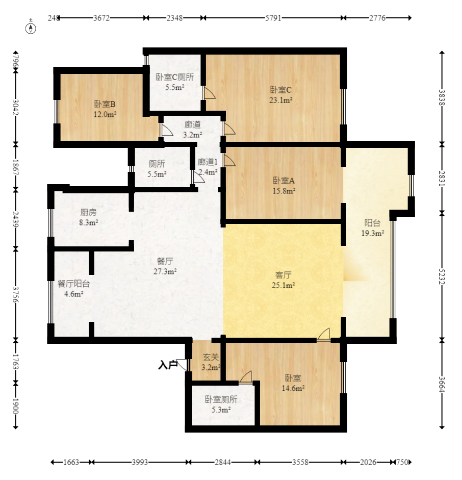 建发电建江山悦  4室2厅3卫   298.00万室内图1