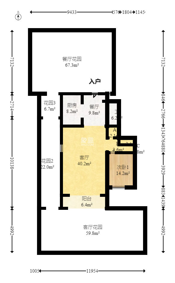 恒大御景天下城一期  7室3厅3卫   350.00万