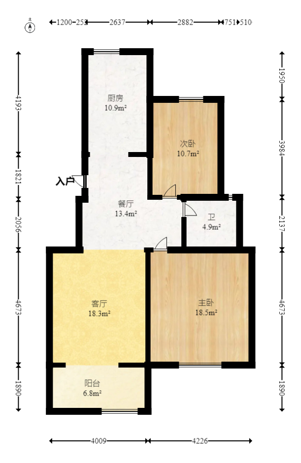 山语城二期  2室2厅1卫   75.00万室内图1