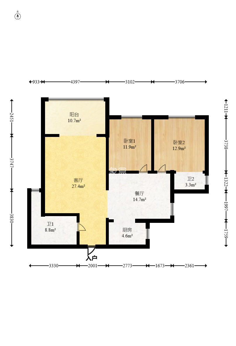 夢澤園 2室2廳2衛 142.00萬