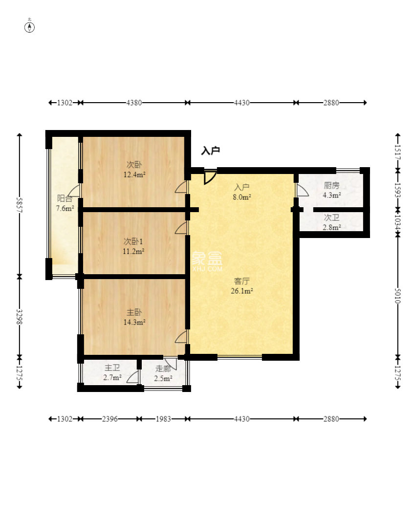 华运大厦  3室2厅1卫   169.80万