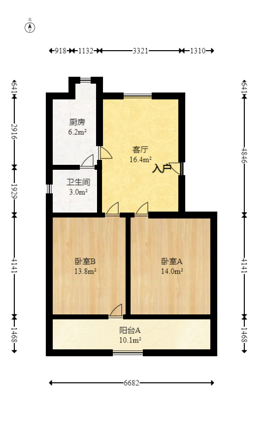 向东园社区(南湖路国税局宿舍)  2室1厅1卫   50.50万室内图1