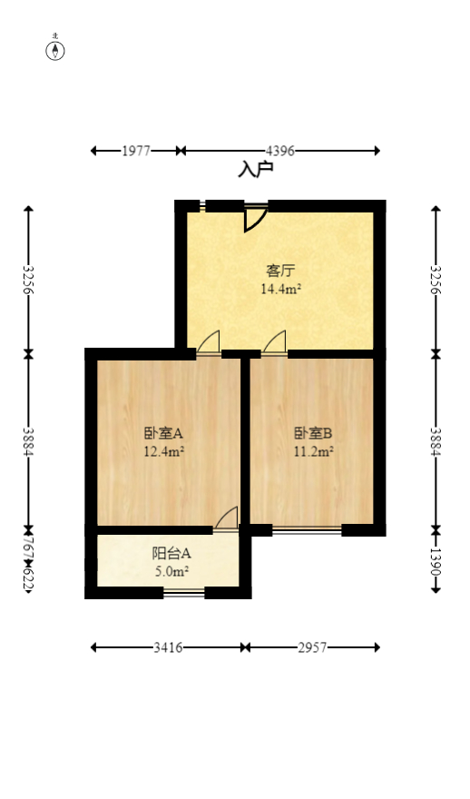 麻园湾  2室1厅1卫   40.00万室内图1