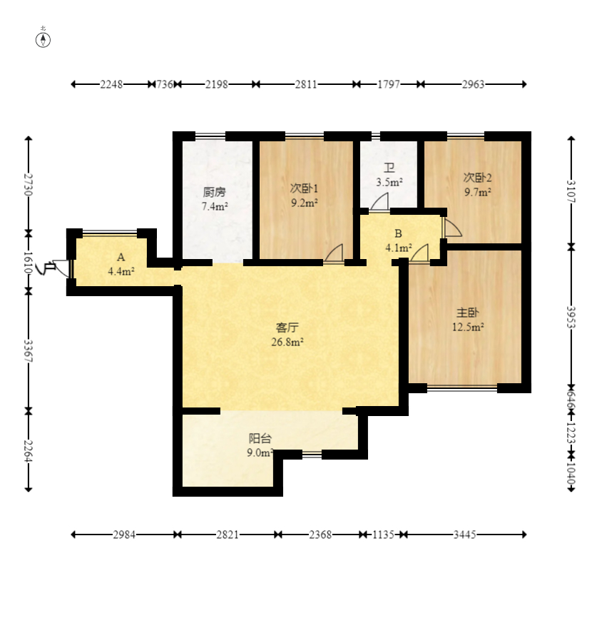 筑梦佳园  4室2厅1卫   68.00万室内图1