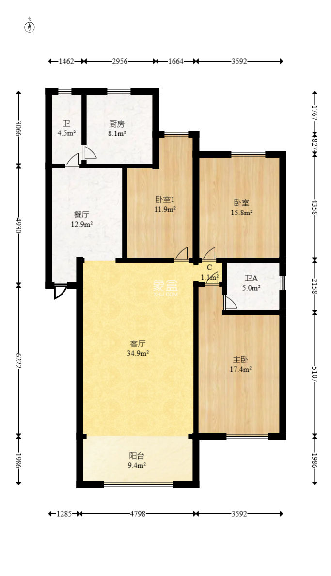 锦泰家园（锦泰商务大厦）  3室2厅1卫   83.00万