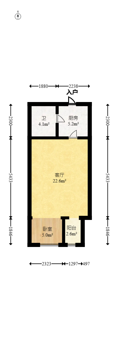 月亮湾草莓街区一、二期  1室0厅0卫    29.88万室内图1
